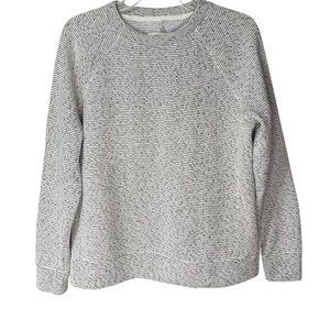 LOU & GREY FOR LOFT Women's Crewneck Stitched Cotton Blend Sweater Beige Size M